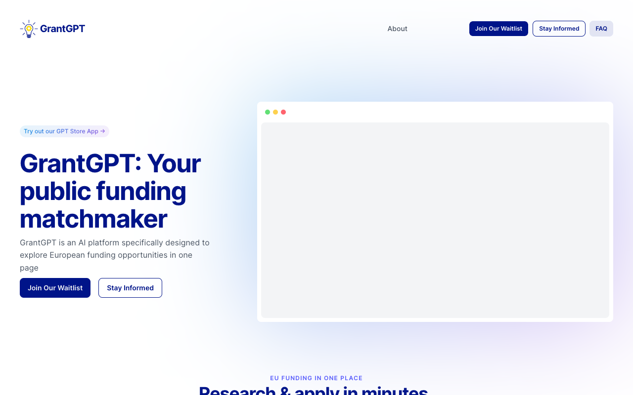 GrantGPT - Your AI-powered EU funding matchmaker AI Funding