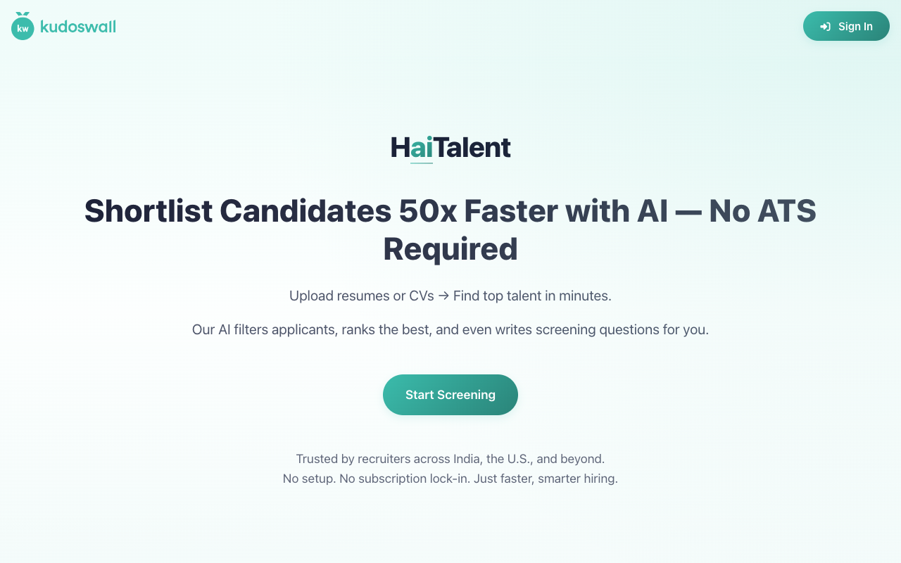 HaiTalent - Quickly find the best candidates with AI AI Recruitment Hiring