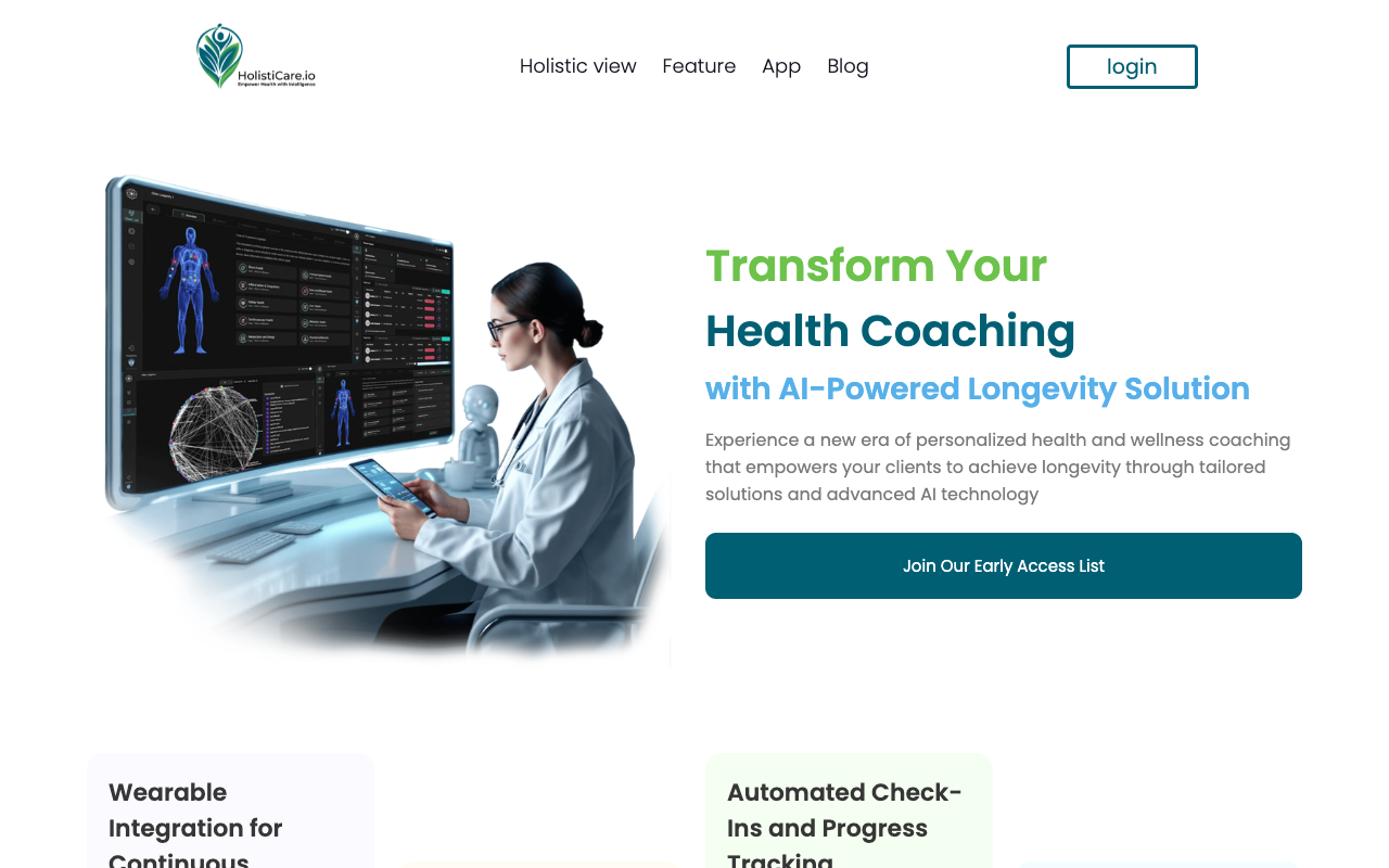 Holisticare - AI tools for better health coaching AI Health Wellness