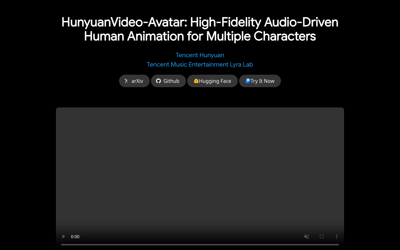 HunyuanVideo-Avatar - Dynamic, multi-character AI animation driven by audio AI animation audio