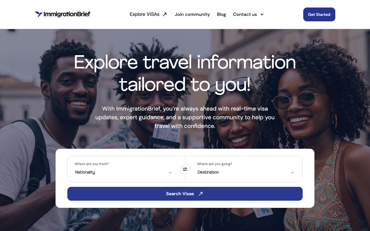 ImmigrationBrief - AI-powered immigration assistance for smarter paths and fewer roadblocks immigration AI community-advice
