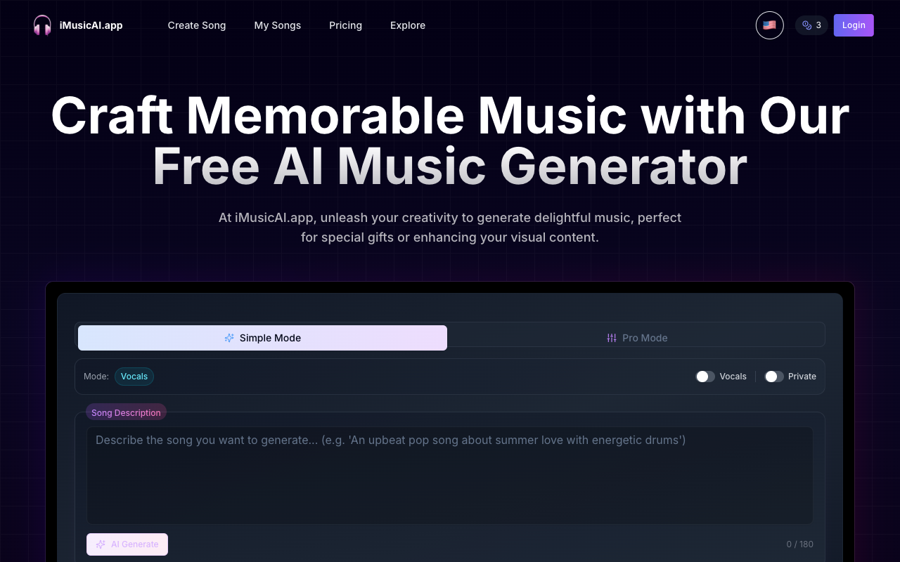 Imusicai.app - AI Music Generator for Unique Song Creations AI Music