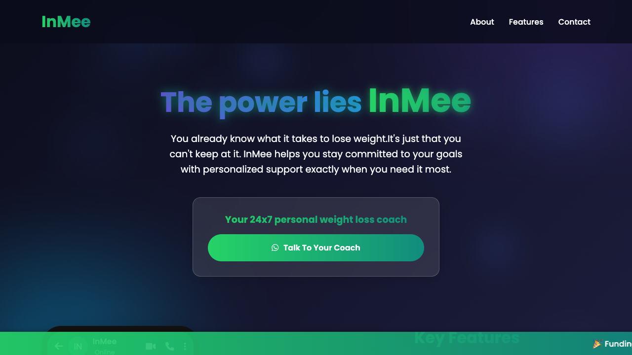 InMee - Your AI weight loss coach for personalized support AI Health Fitness