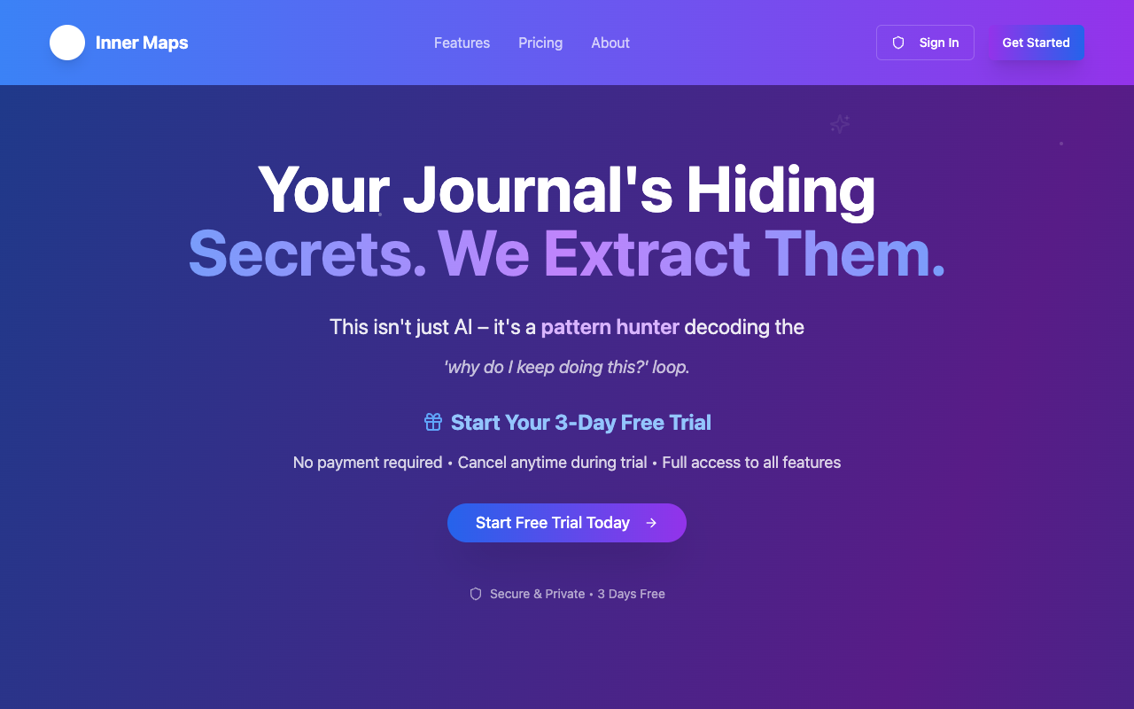 Inner Maps - An AI-powered journaling platform that uncovers your hidden patterns journaling AI personal-growth