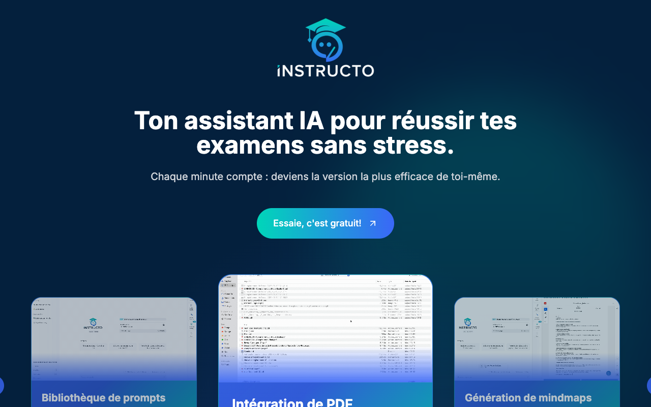 Instructo - Your AI study buddy for easy learning AI Education Study