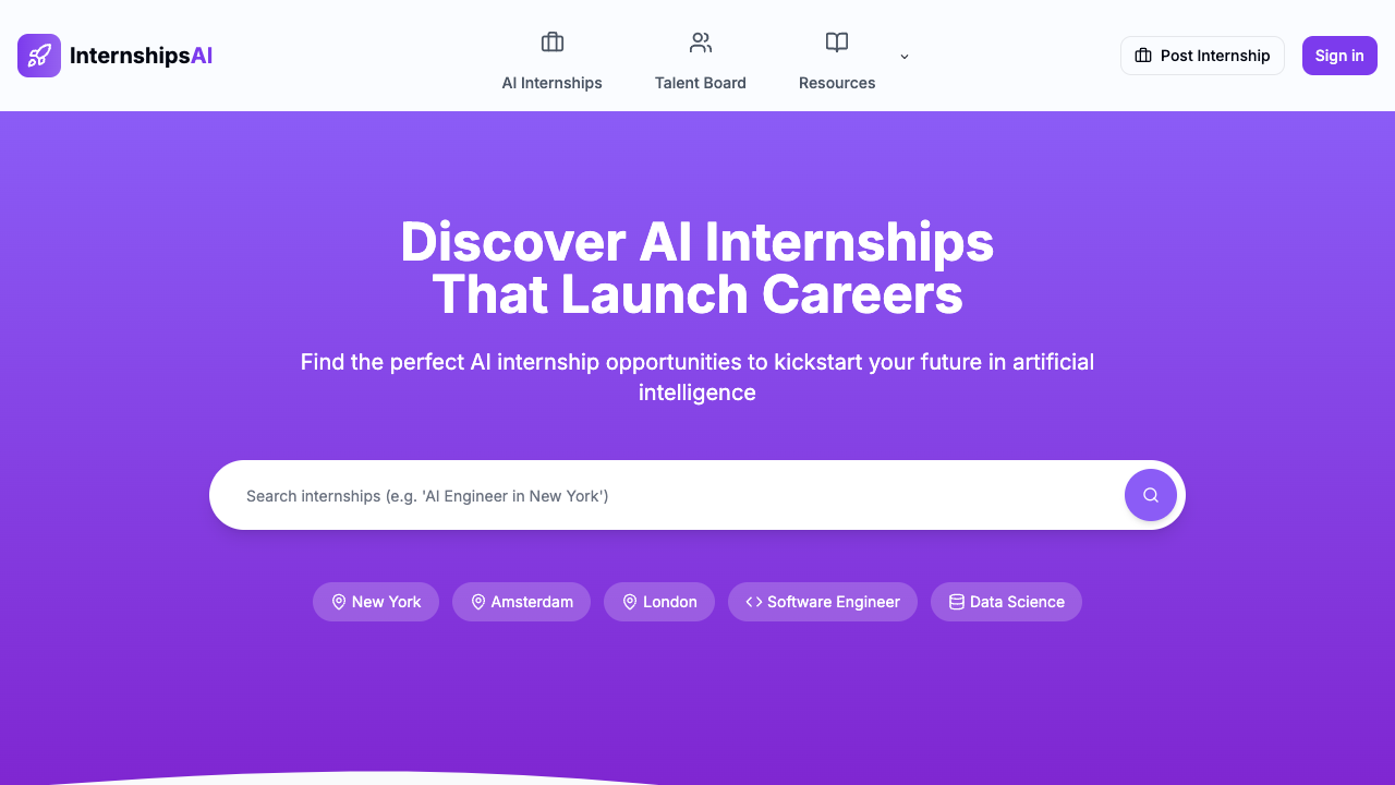 InternshipsAI - Find the Best AI Internships for Your Career internships careers AI