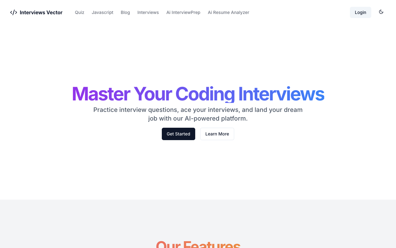 Interviews Vector - AI-driven Interview Preparation Platform AI Interviews