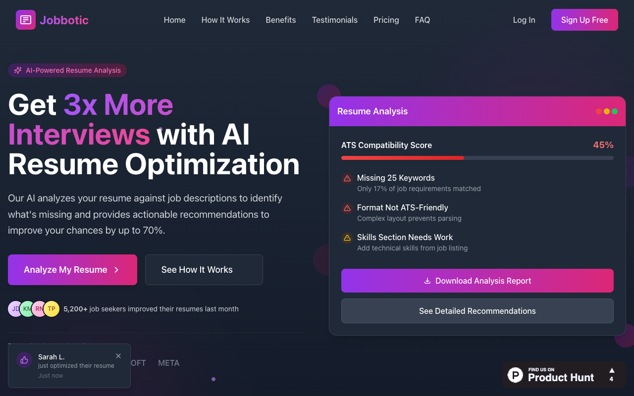 Jobbotic - An AI tool that makes your job application better AI Jobs Career