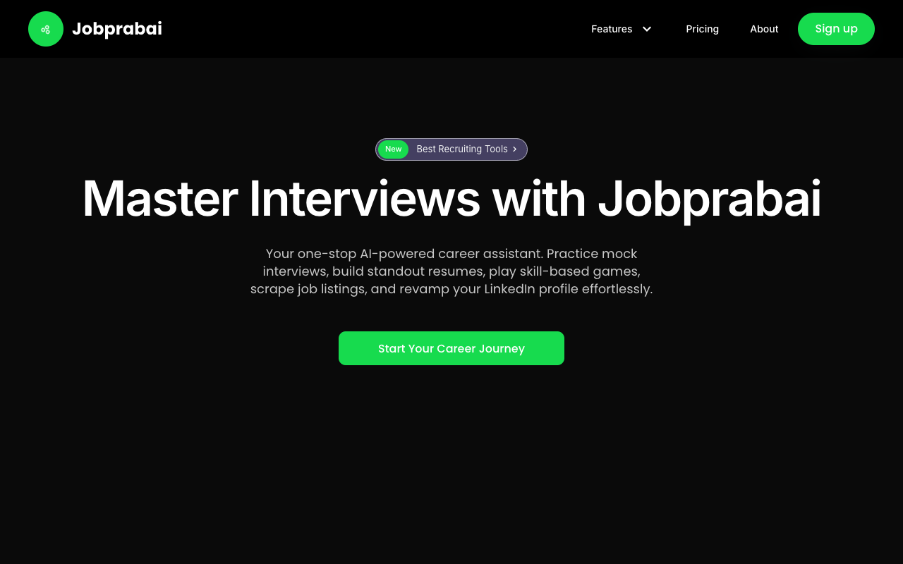 Jobprabai Career Pack - An AI platform to enhance your job search and resume AI career job-search