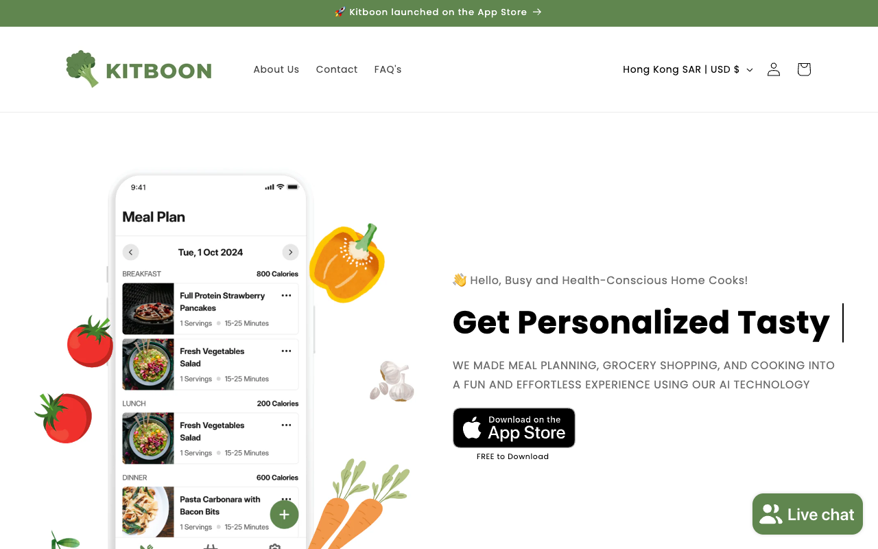 Kitboon - AI meal planning app helps busy moms AI Meal Prep Grocery Lists