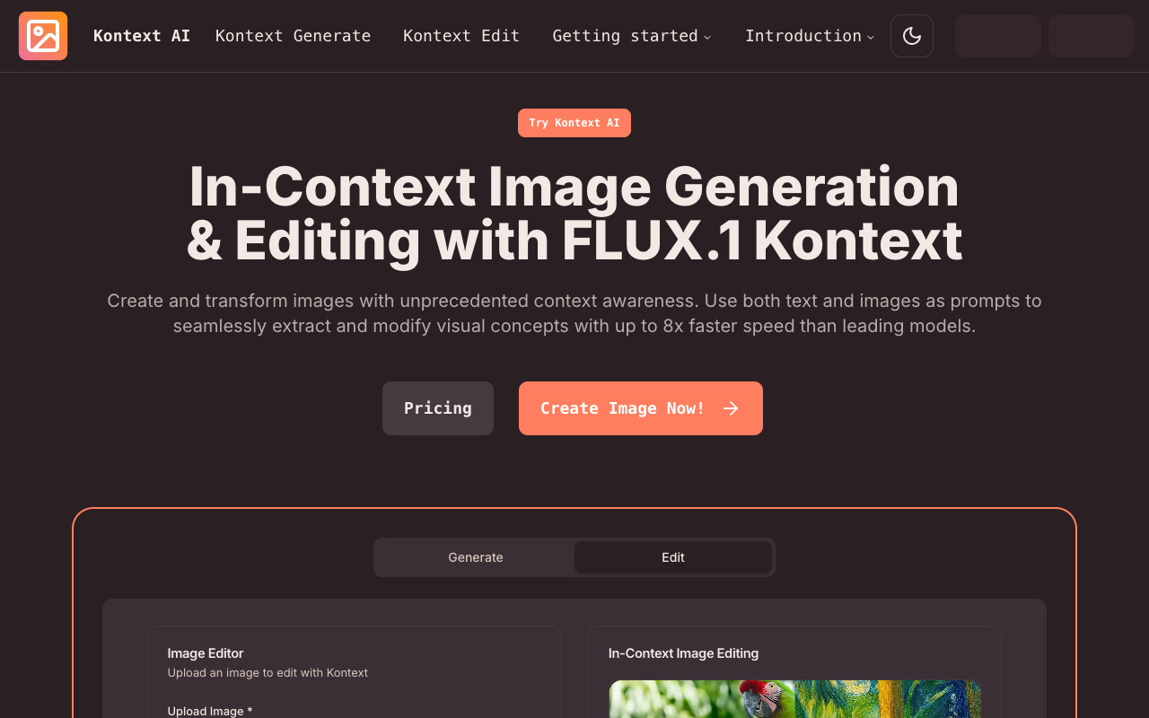 Kontext AI：颠覆图像创作与编辑的下一代AI工具，速度提升8倍！