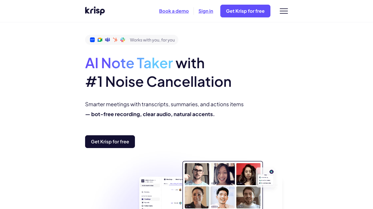Krisp - The AI tool that helps you have quiet meetings and takes notes AI Productivity Meetings