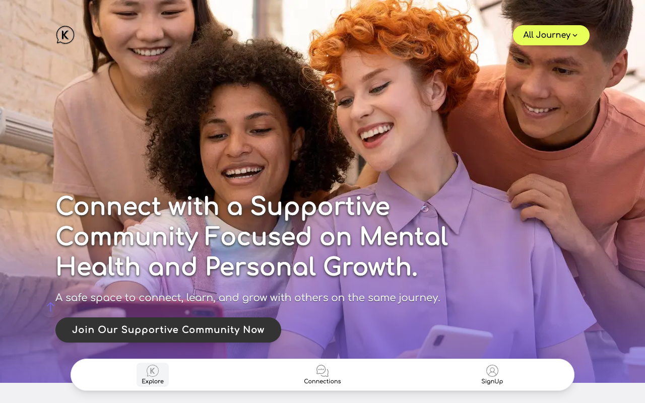 Kuky - A mental health app that helps you connect with others and share emotional experiences mental-health AI community
