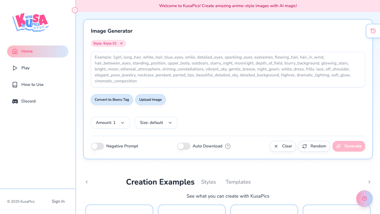 KusaPics - Create your own anime characters with AI AI Art Anime