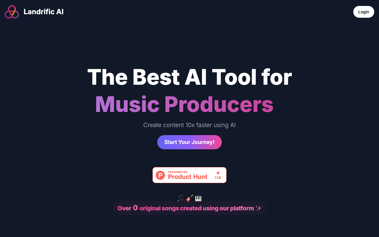 Landrific AI - The perfect AI tool for music content creators music AI creativity
