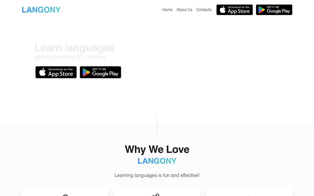 Langony - Revolutionize Language Learning with AI-Powered 3D Lessons AI Language Learning