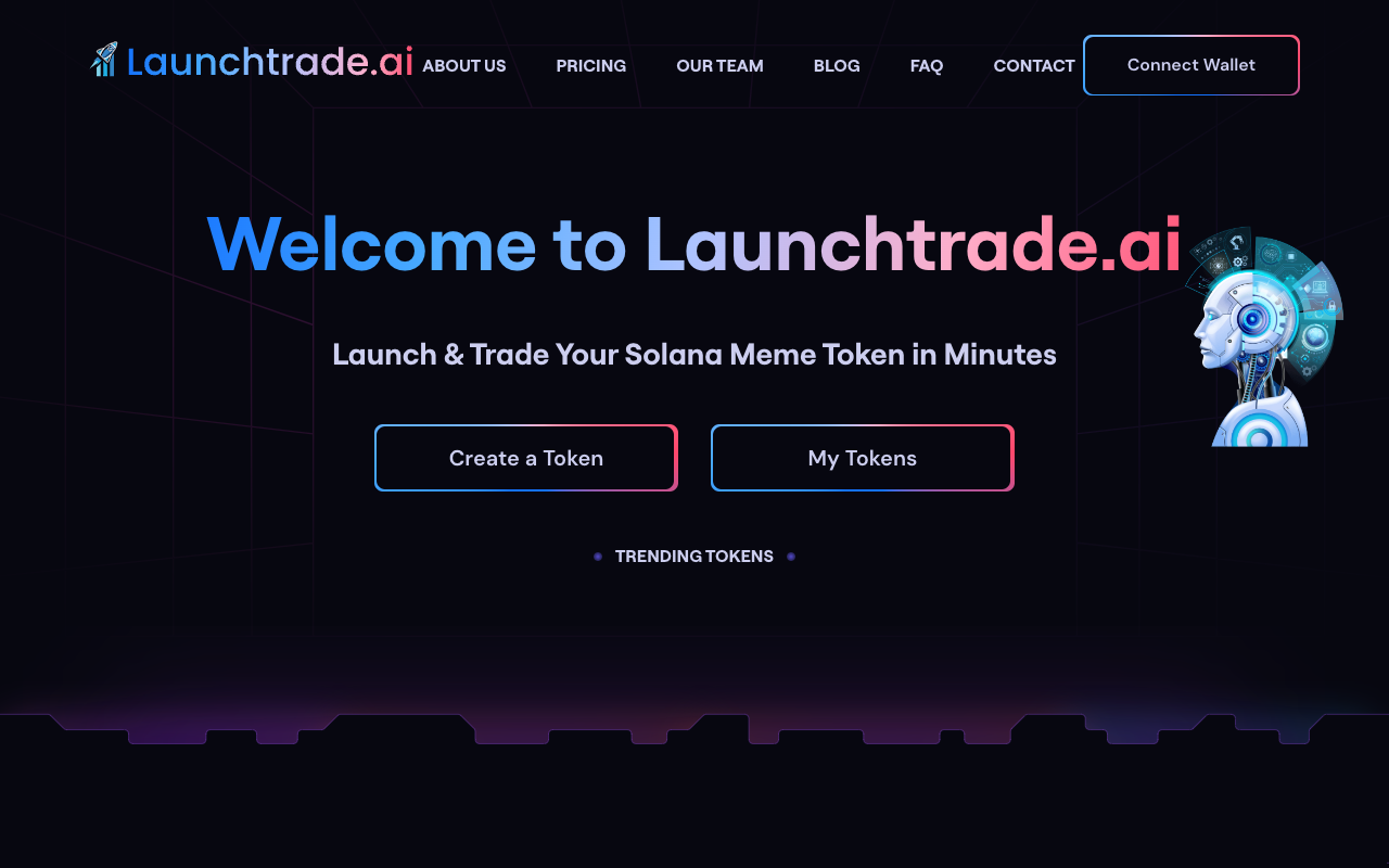 LaunchTrade.ai - Create your own Meme coin quickly and easily Blockchain Cryptocurrency Solana
