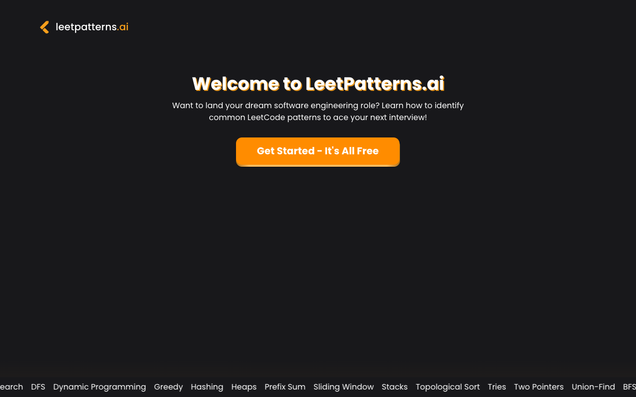 LeetPatterns.ai - AI helps you practice for job interviews AI Interview