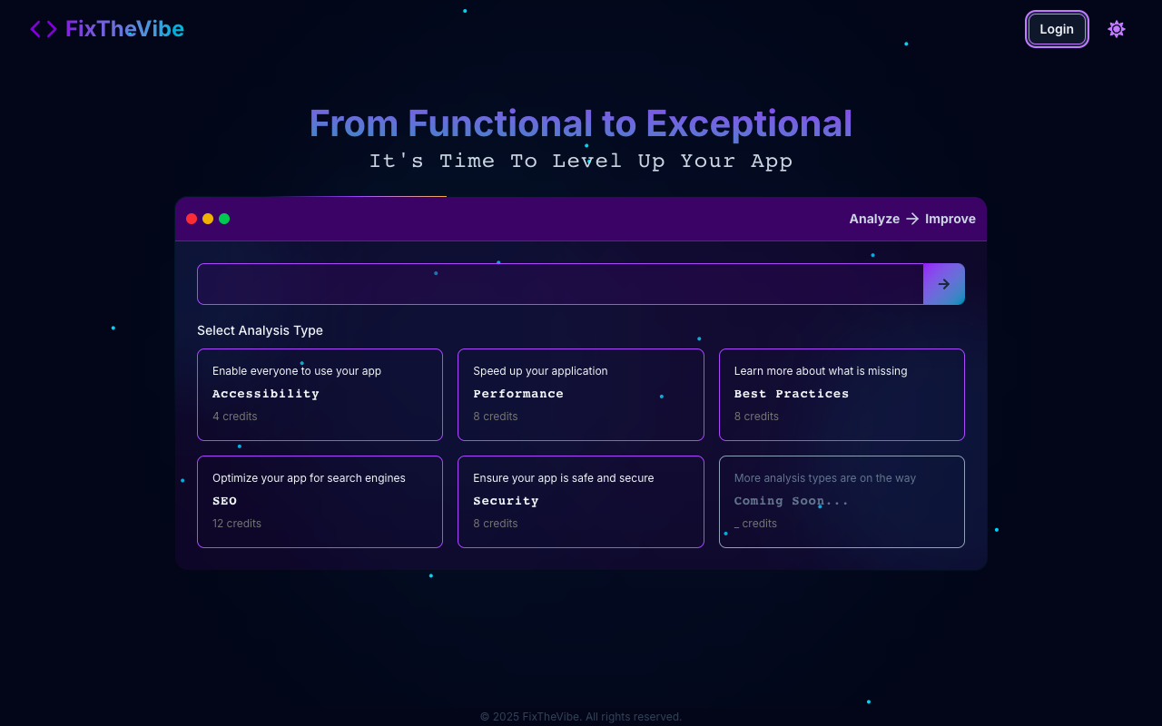 Level Up Your App - FixTheVibe: Analyze and Improve Your Application app-enhancement AI auditing