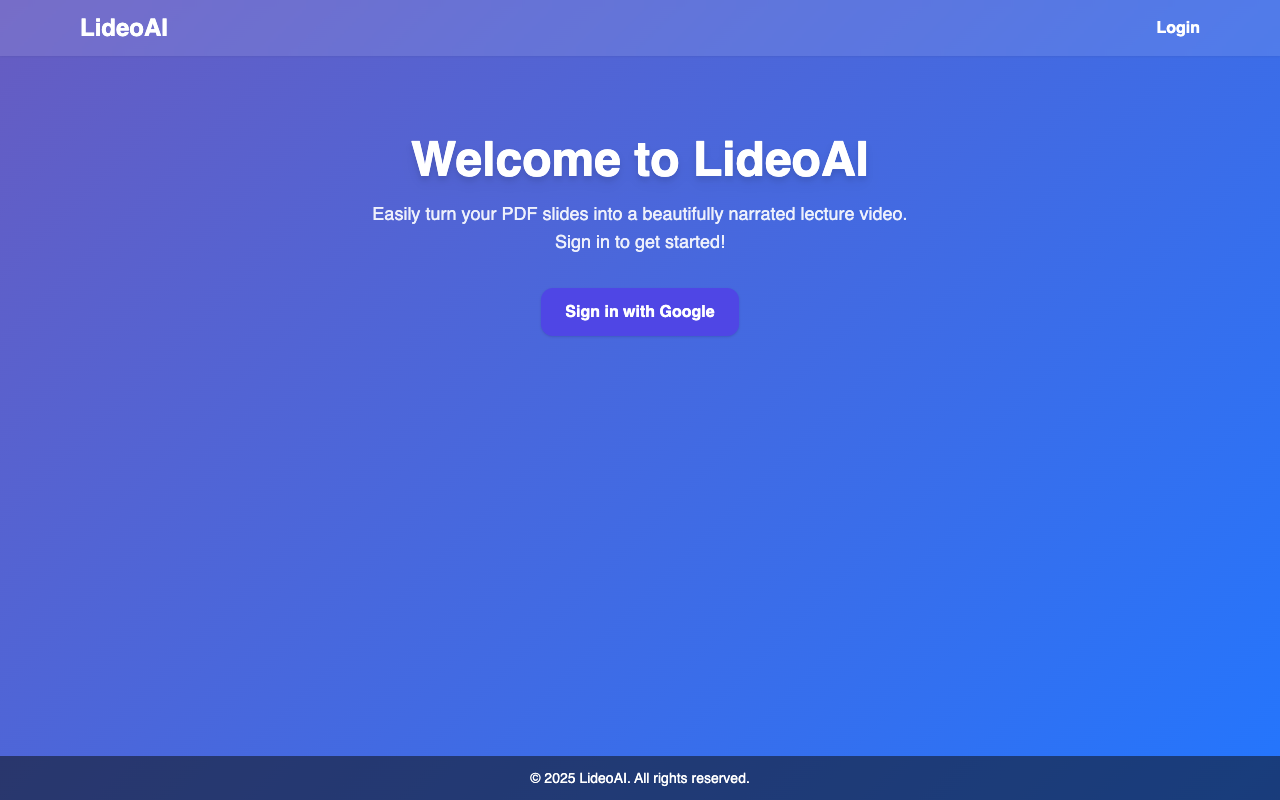 LideoAI - Turn your slides into fun video lectures AI Education Video