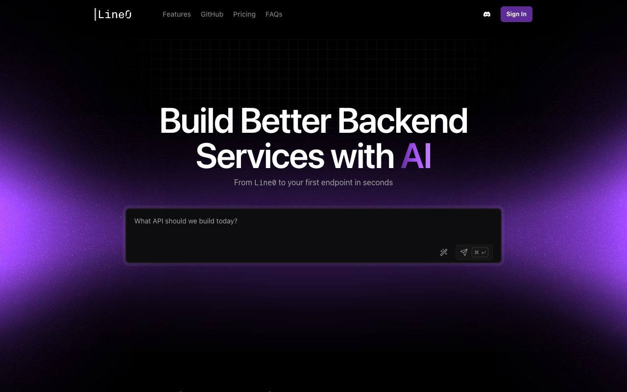 Line0 - The AI pair programmer for backend developers AI backend-development programming