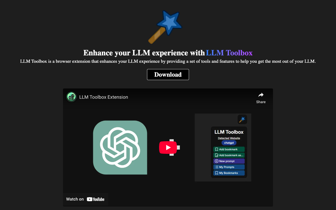 LLM Toolbox - A helpful tool that makes using your LLM easier and better browser-extension productivity LLM