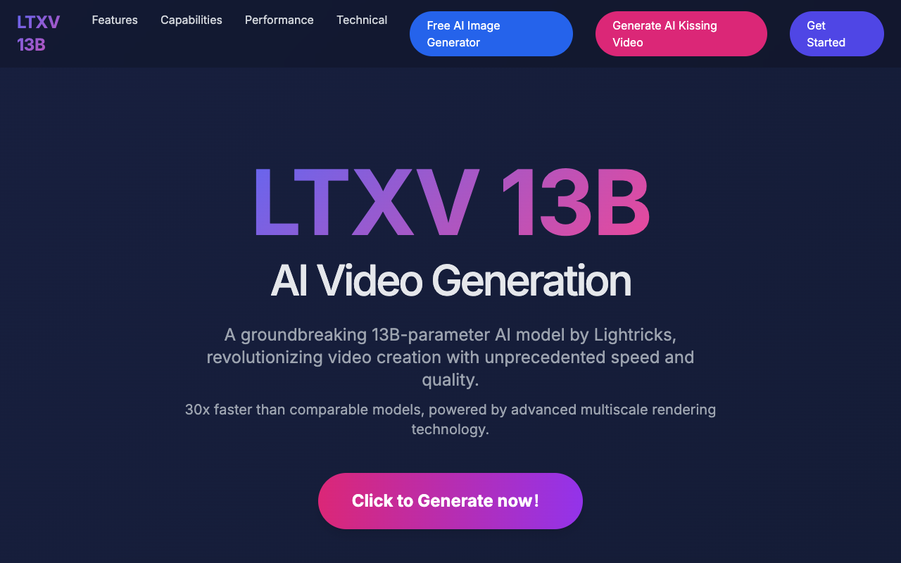 LTXV-13B - The super fast AI video maker AI Video Technology