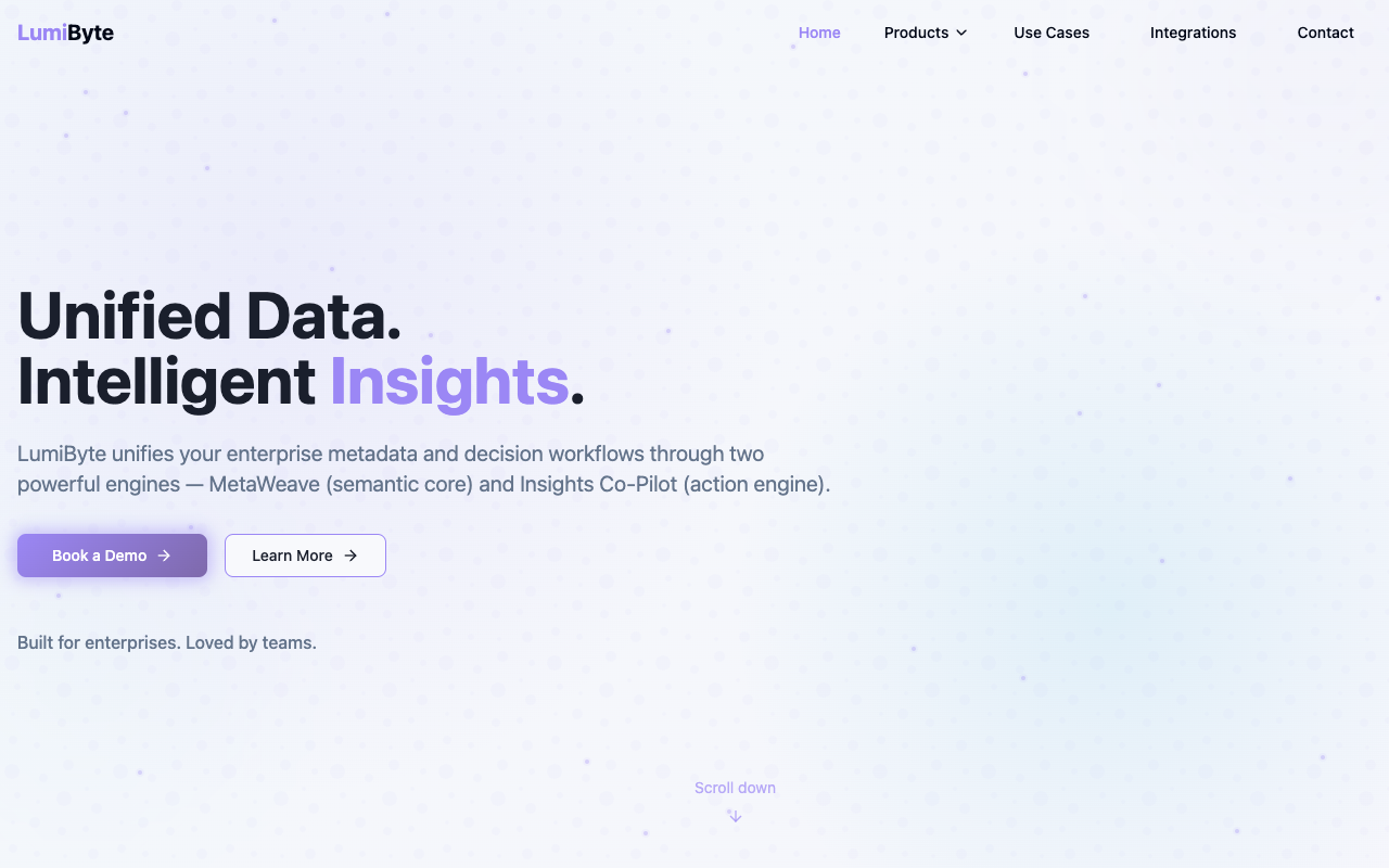 LumiByte - An AI platform that transforms scattered data into decisive actions AI enterprise data-integration