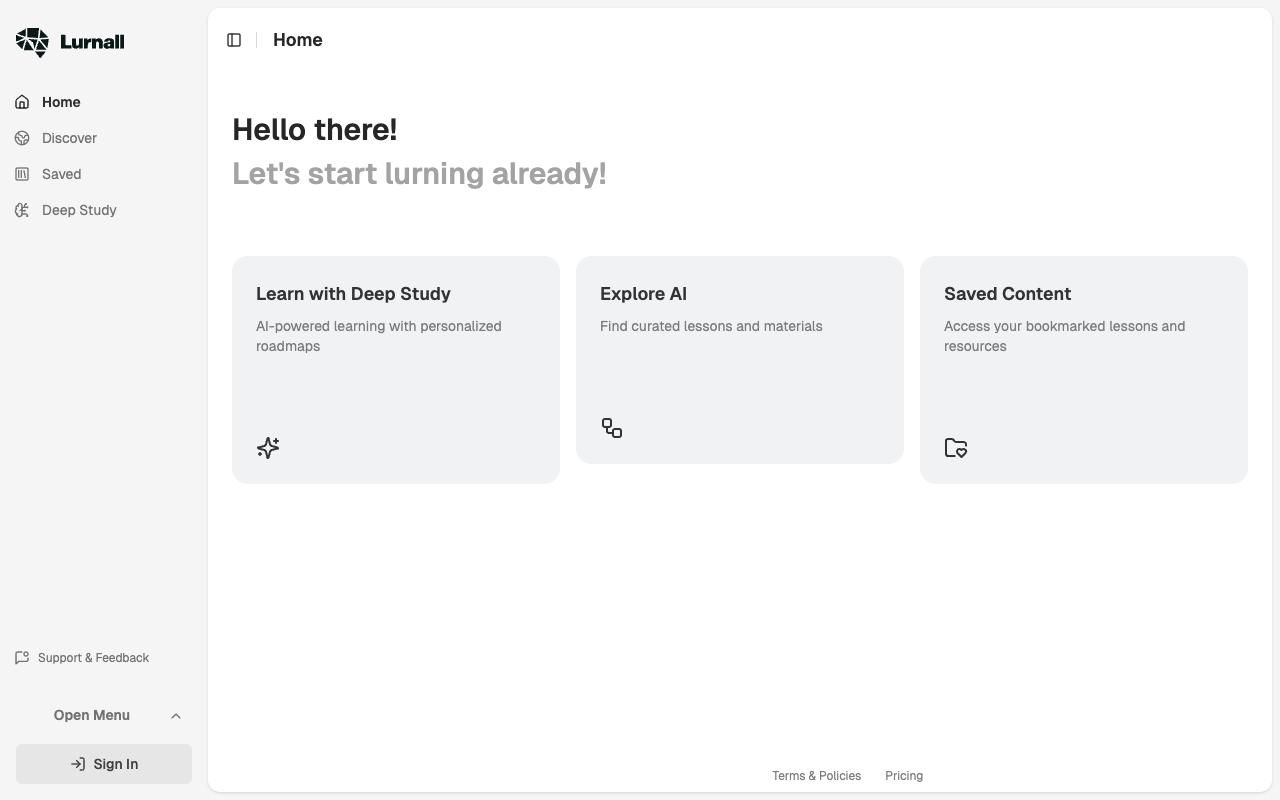 Lurnall - Discover a smart way to learn anything Learning AI Education
