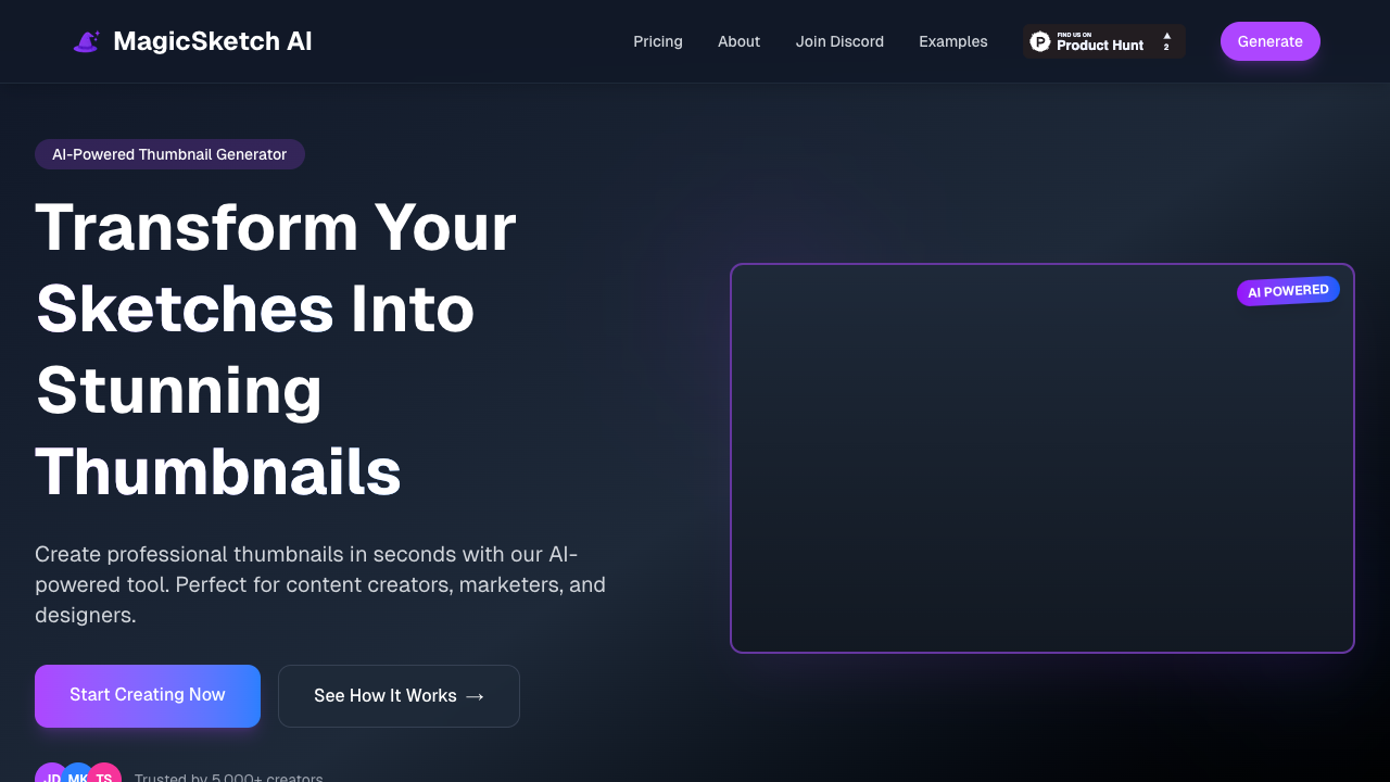 MagicSketch AI - Create amazing thumbnails without being a designer AI Design Thumbnails