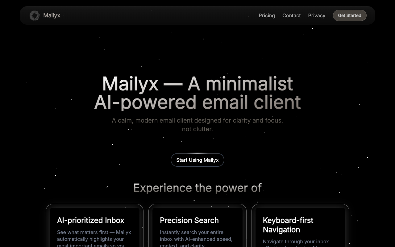 Mailyx：AI驱动的极简邮箱革命，告别杂乱收件箱！