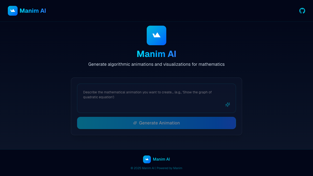 Manim AI - Turn your math ideas into animated videos quickly AI Animation