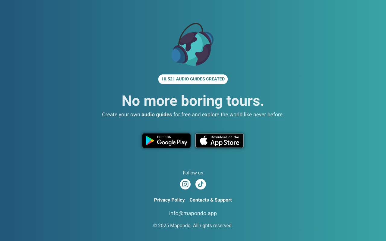 Mapondo - Your smart travel buddy with audio guides Travel AI Audio