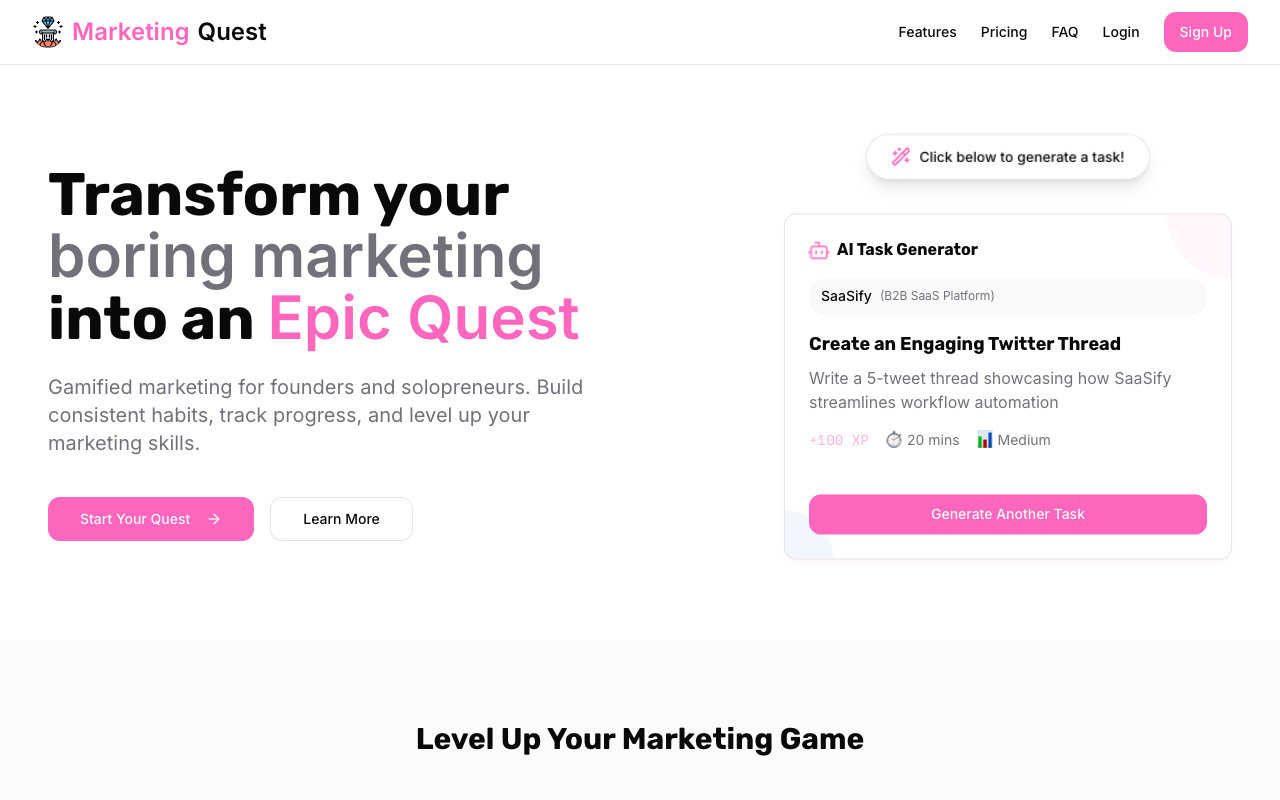 营销任务太枯燥？Marketing Quest用游戏化体验让你爱上营销！