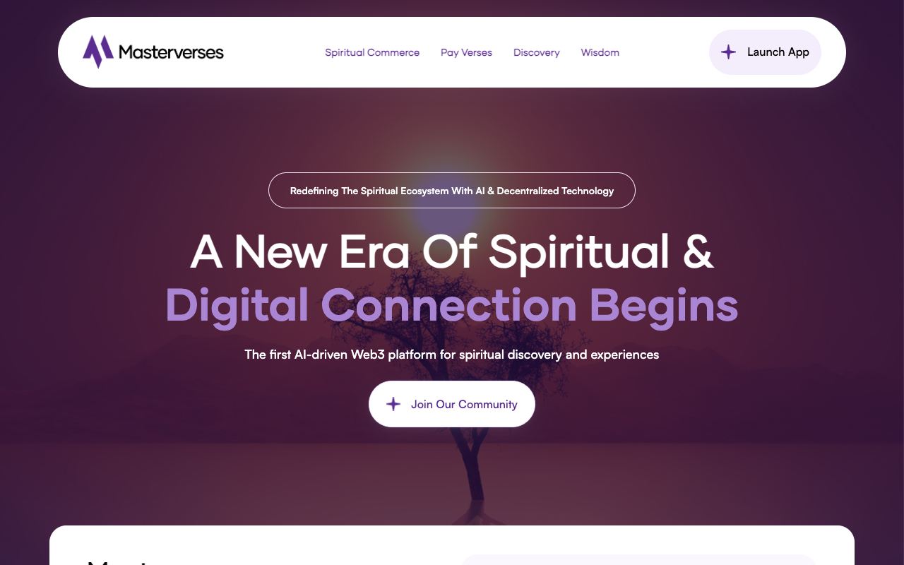 Masterverses - Discover spirituality with AI and Web3 spirituality AI Web3