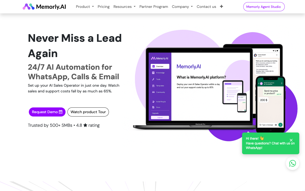 Memorly AI：颠覆传统！中小企业的智能销售与客服神器，成本直降65%！