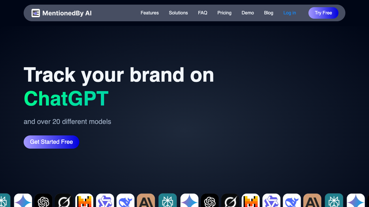 MentionedBy AI - Track Your Brand Visibility in the AI World AI SEO Brand Monitoring