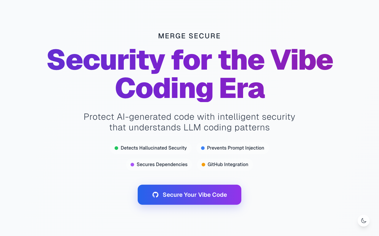 MergeSecure - AI-powered security for your GitHub projects Security AI GitHub
