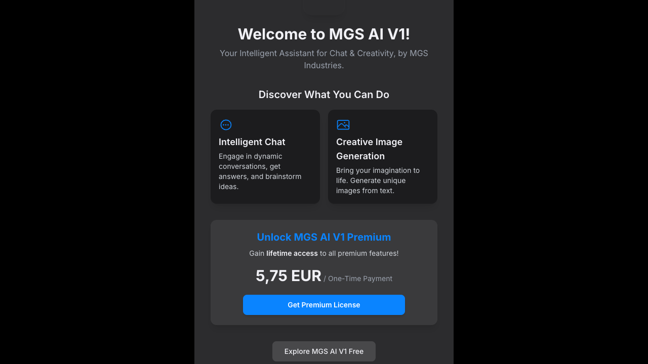 MGS AI - Talk with AI and generate stunning images with MGS AI today AI image-generation chat