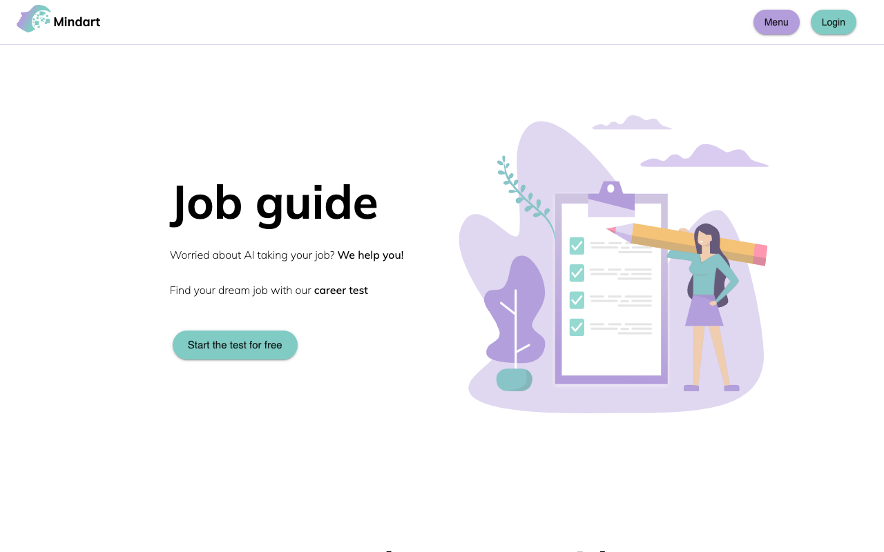 Mindart - Discover your dream job with AI help AI Career Development