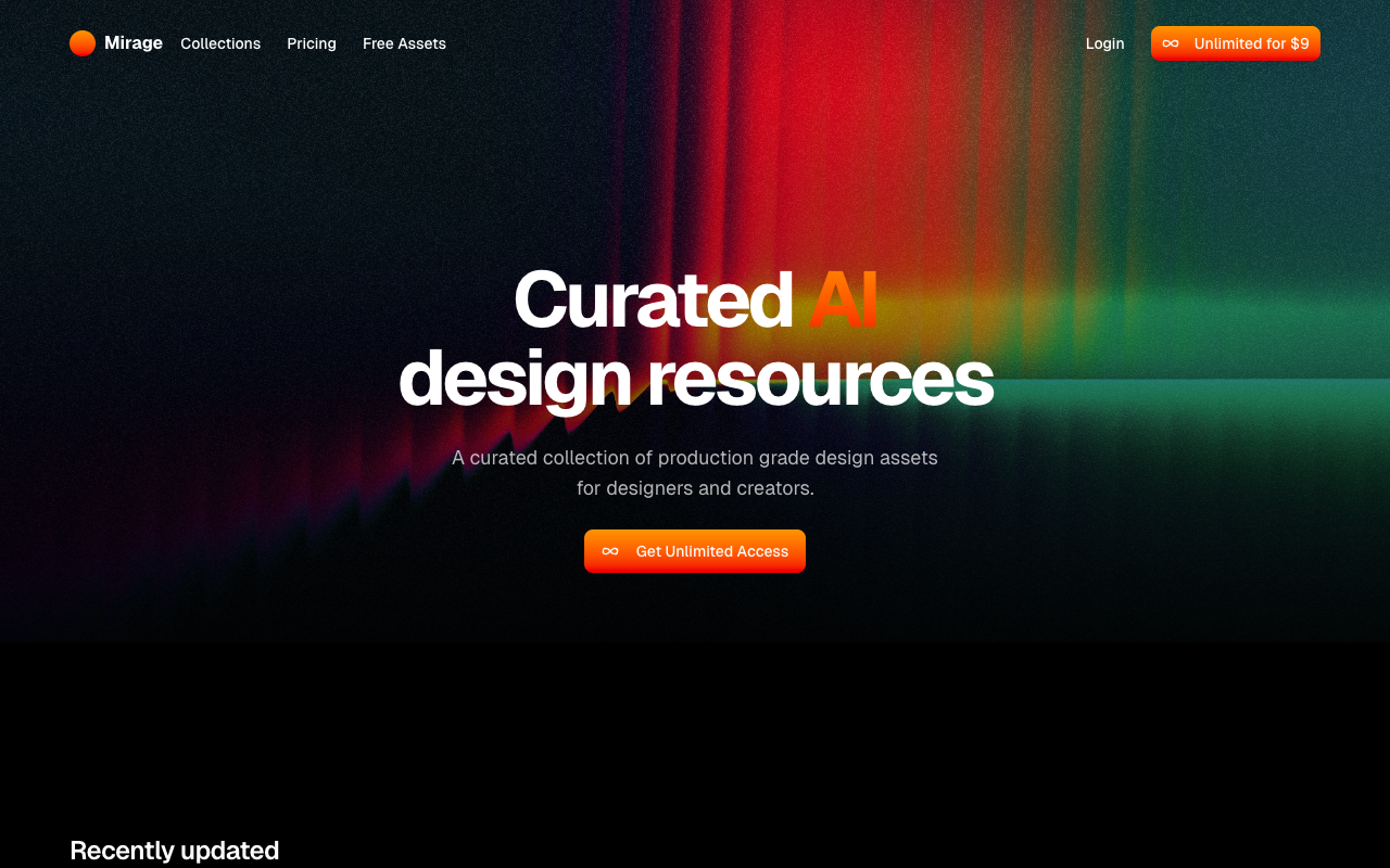 Mirage - A collection of AI generated assets created for designers AI Design Assets