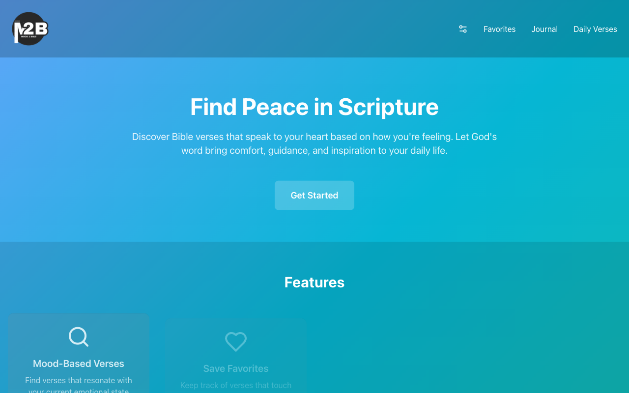 Mood2Bible - Discover Inspirational Bible Verses Based on Your Mood AI Scripture