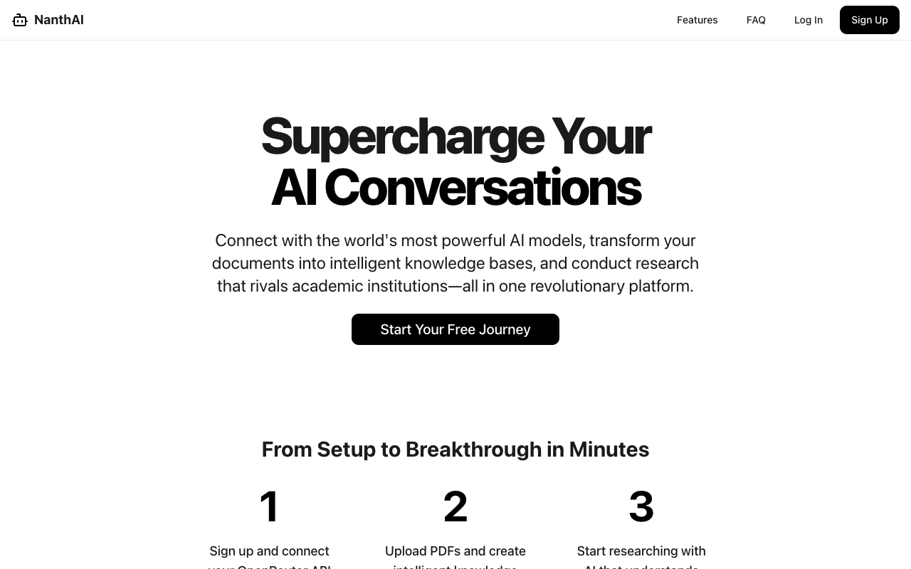 NanthAI - Supercharge Your GPT Conversations with the Best AI Models AI chat document-analysis