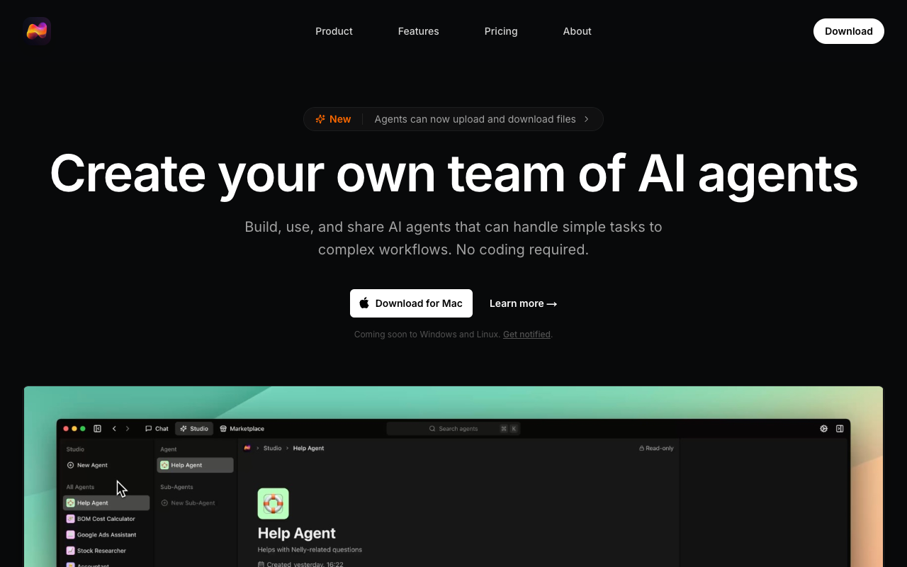 Nelly - Empower Your Workflow with AI Agents AI Automation