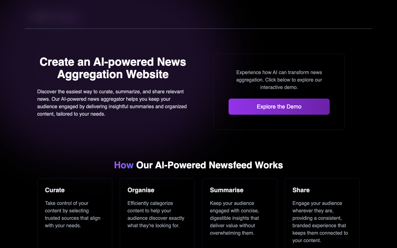 AI-Powered News Aggregator Site - Simplify News Curation with AI Technology AI News Aggregator