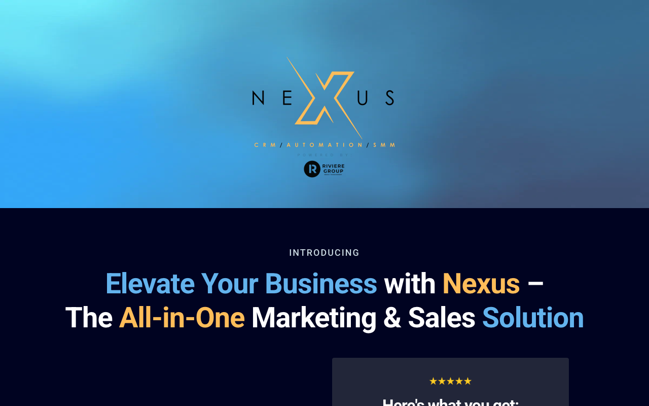 Nexus CRM - A smart tool that helps you manage sales and build websites in one place crm automation sales