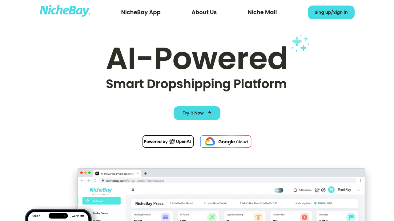 NicheBay - Your AI helper for dropshipping on Shopify Dropshipping E-commerce AI