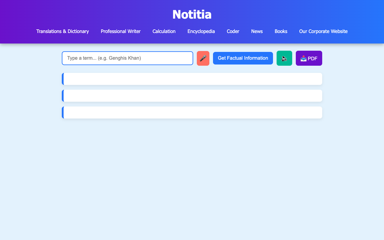 Notitia - Your Fast AI Assistant for Instant Answers and Translations AI translations voice-assistant