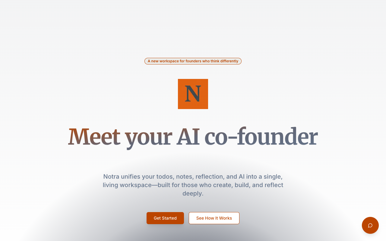 Notra - An AI note-taking and task manager that helps founders reflect and strategize AI note-taking task-manager