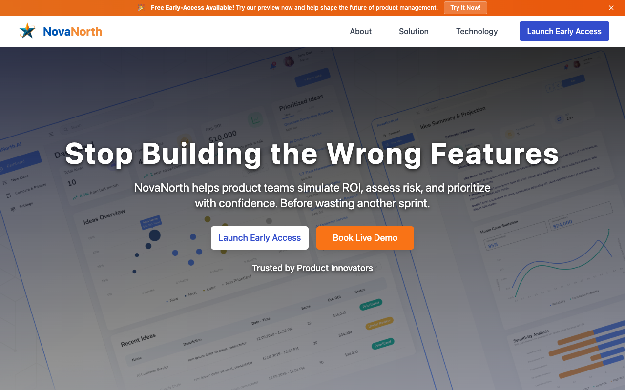 NovaNorth - Quickly assess your product’s ROI and prioritize effectively product-management ROI prioritization